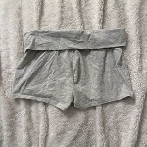 Women’s Gray Fold-Over Waist Shorts